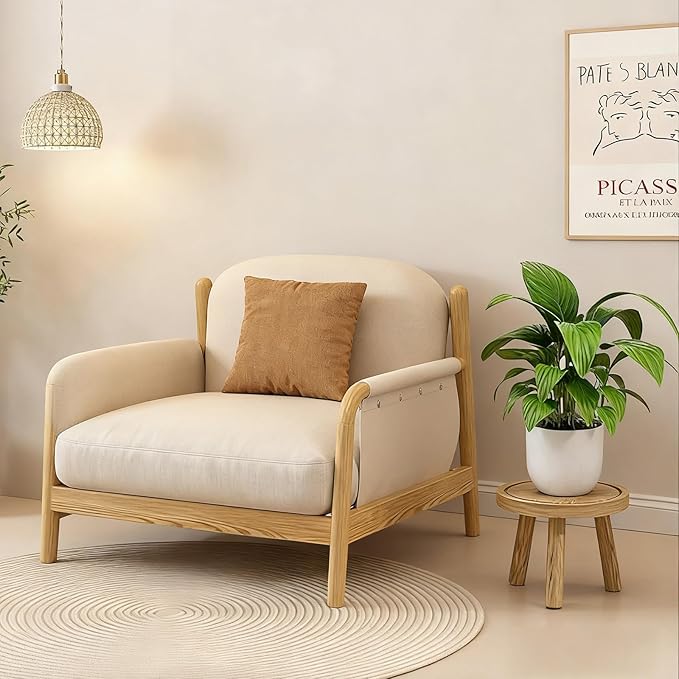 3 Pack Plant Stand Indoor Outdoor Mid-Century Modern Plant Stool Wooden Plant Pot Holder Home Decor for Gardening Living Room,Balcony,Office (Light Burnt Color, 3 Pack)