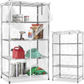 Waterproof Shelf Cover,Durable Dustproof Storage Wire Rack Covers,Outdoor Shelving Covers for Wire Shelves with Zipper 48''x18''x82'',Clear,Cover Only