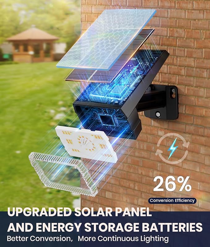 Solar Spotlights Outdoor Waterproof IP67,4 Pack Adjustable Wall&Ground Solar Lights Powered with 3 Colors, 3 Modes, Dusk to Dawn for Pathway/Garden/Yard/Patio/Driveway/Landscape Lighting Outside Décor