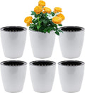 SAND MINE Self Watering Planter White Flower Pot (6, XL)