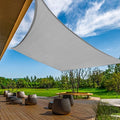 KANAGAWA Sun Shade Sail 13'x20' Gray Rectangle UV Block Canopy Awning Shelter Fabric Cloth Screen for Outdoor Patio Garden Backyard