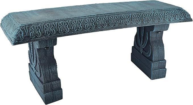 Arcadia Garden Products Outdoor Fiberclay Garden Bench for Patio, Porch, Park, Lightweight and Durable Outside Furniture Decor, Brushed Teal