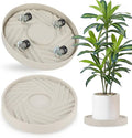 2 Pack Plant Caddy with Wheels, 10" Rolling Plant Stand 165 LBS Heavy Duty with Hidden 360 ° Rotating Silent Wheel Wheels for Outdoor Indoor Large Plant Pots, Flower Pot, Patio