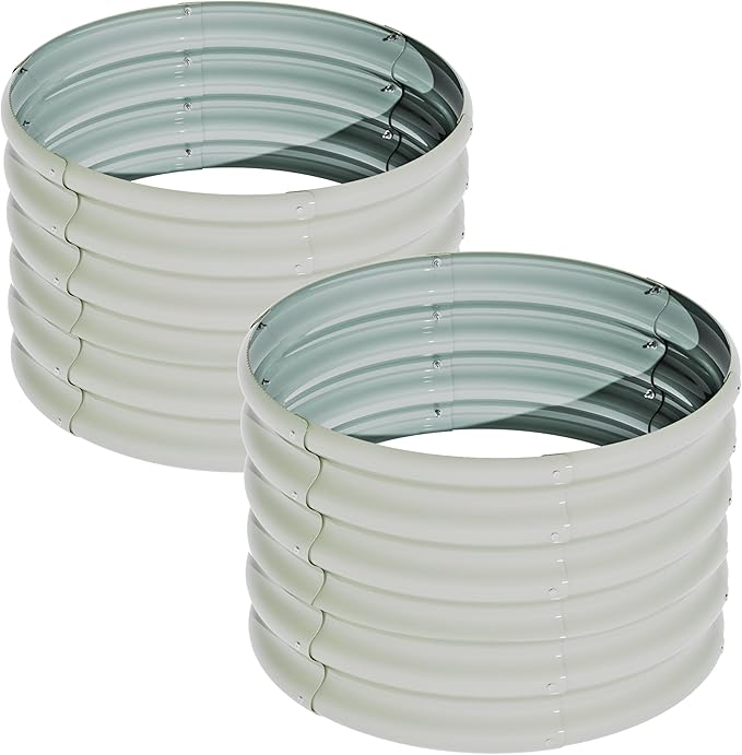 2x2x1.5ft-2pcs-Oval Raised Garden Bed Kit, Galvanized Planter Garden Boxes Outdoor, Metal Raised Garden Beds for Vegetables,Fruits, Flower,Black