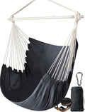 Chihee Hammock Chair Swing - Strong Metal, Collapsible, Portable, Max 500 lbs, Comfy Seat, Patio & Lawn, Cotton Blended, Indoor/Outdoor