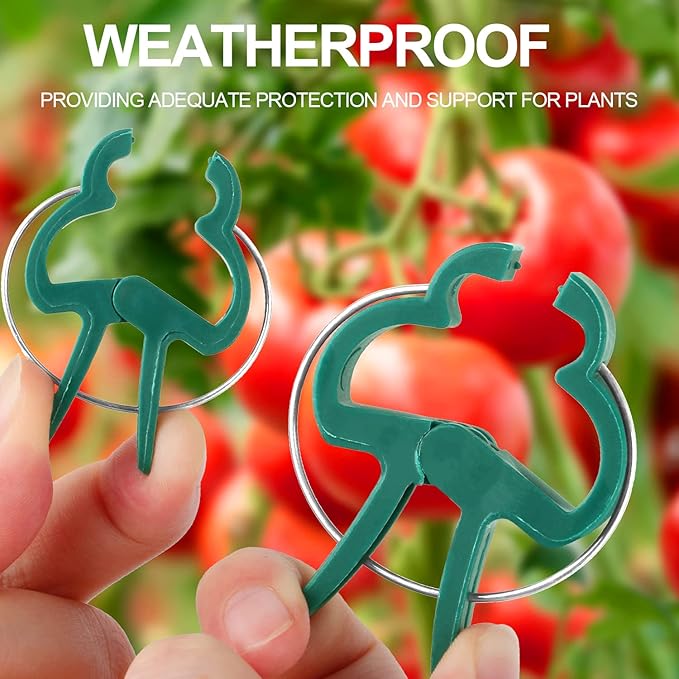 80 Pcs Plant Support Clips,Flower and Vine,Garden Tomato Plant Support Clips for Supporting Stems,Vines Grow Upright Climbing,Tool for Straightening,Tomato Cage,Trellis. 2 Sizes in one Pack