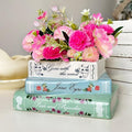 Small Book-Shaped Decorative Planter - Ceramic Vase for Flowers - Cute Bookshelf Home Bedroom Office Decor - Unique Classic Titles Bookstack Housewarming Gifts for Book Lovers