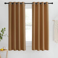 NICETOWN Blackout Short Curtain 63 inches Long for Windows, Thermal Insulated Curtain Grommet Room Darkening Window Treatment for Bedroom/Living Room, 1 Panel, W46 x L63, Gold Brown
