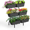Raised Garden Beds with 6 Garden Planter Boxes Indoor Outdoor Vertical Raised Bed for Gardening Standing Planter Box with Legs, 3 Tier Elevated Herbs Flowers Garden Planter for Patio, Balcony, Gray