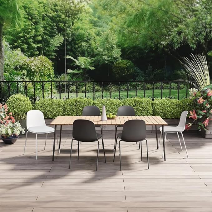 2xhome Modern Stackable Armless Dining Chair | Plastic Shell Seat with Metal Legs | Indoor or Outdoor Use | Home Kitchen Patio (2, Black, Padded Seat)