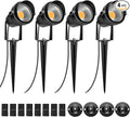 LightingWill 5W LED Landscape Lights, Warm White 3000K-3500K, Waterproof DC 12V COB LED Outdoor Wall Spotlight Low Voltage Garden Tree Spot Lighting for,Yard,Pathways,Fence (4 Pack)
