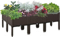 Outsunny 6 Piece Raised Garden Bed with Legs, Planter Box Raised Bed to Grow Flowers, Herbs & Vegetables, Brown