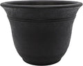 The HC Companies Sierra Round Self-Watering Pot - Lightweight Plastic Planter for Herbs & More - Durable Plant Pots for Indoor Plants & Outdoor Plants (10” Black Onyx, Pack of 1)