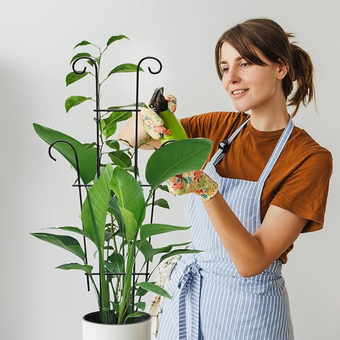 Plant Trellis for Potted Plants 2p, Larger 23in Garden Trellis for Climbing Plants Indoor Outdoor, Rustproof House Plant Support Stakes for Pothos Hoya Ivy Flower