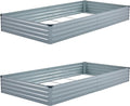 8x4x1ft(2 PCS) Galvanized Raised Garden Bed,Outdoor Planter Box Metal Patio Kit Planting Bed for Vegetables Flowers Herb,Gray