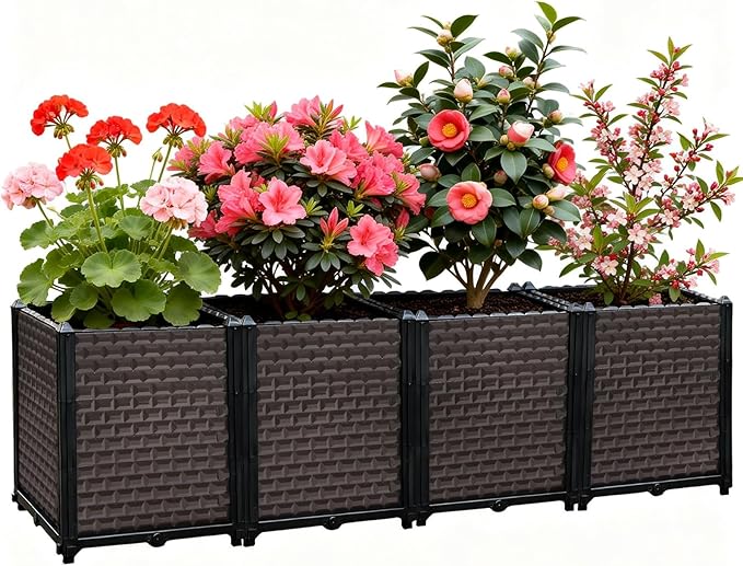 Large Planters for Outdoor Plants - Deepened 20" H, Raised Beds for Gardening Self Watering, Elevated Planter Box with Legs, Rectangular Garden Planters for Outdoor Plants Flowers, 62.9"L x 15.7"W