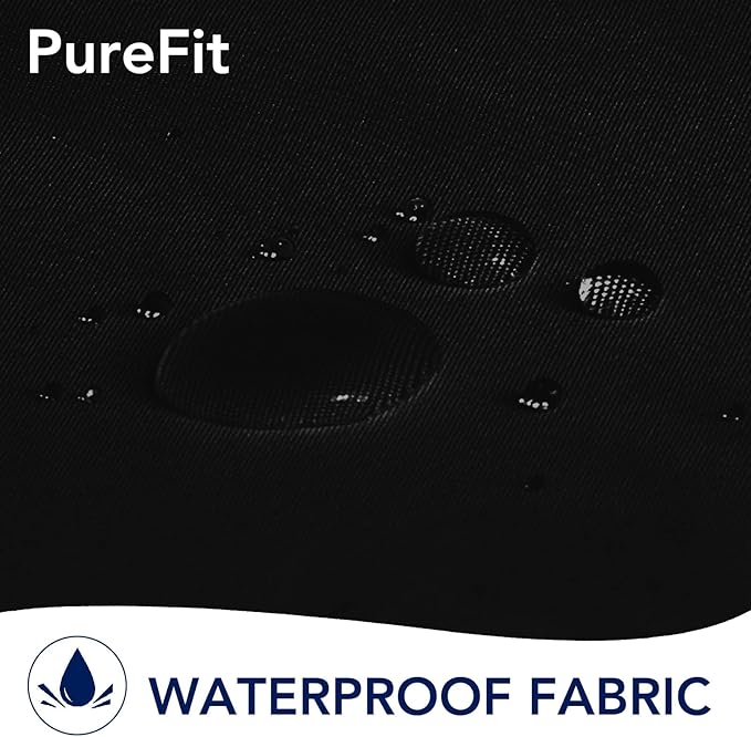 PureFit Outdoor Curtains for Patio Waterproof Weatherproof, UV Resistant Outside Curtains for Gazebo, Front Porch, Pergola, Sun Blocking Privacy Curtain, 120W x 108L inch, 1 Panel, Black