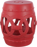 JONATHAN Y TBL1022C Lucky Coins 16" Chinese Ceramic Drum Indoor/Outdoor Garden Stool Bohemian, Coastal, Cottage, French Country, Traditional, for Living Room, Garden Room, Patio, Matte Red