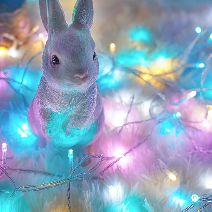 Connectable 200 LED Easter Lights Indoor Outdoor with Timer, 66FT 13 Modes Easter Pastel Lights Multicolor Lights, Waterproof Twinkle Fairy Lights Plug in Clear Wire for Christmas Bedroom Easter Decor