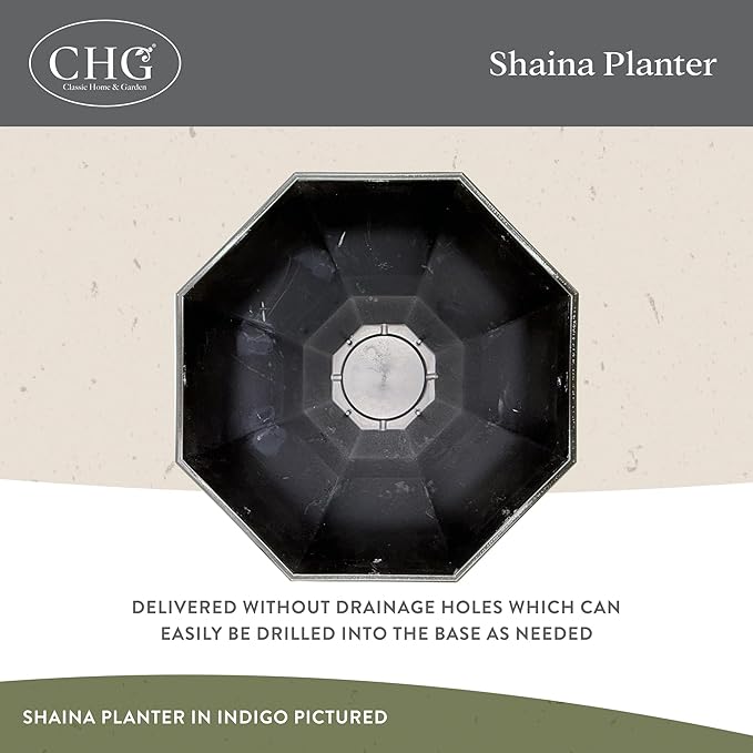 Classic Home and Garden Shaina Planting Pots - Lightweight Indoor & Outdoor Plant Pots - UV-Resistant Resin Flower Pots - Pot Planters for Flowers & Herbs (15” Earth)
