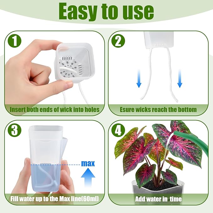 LemonRoad 20 Pack 2" and 2.5" Small Self Watering Pots for Indoor Plants with 20 Plant Label Mini Clear Plastic Planters with Water Level and Drainage Hole for Propagation, Succulents, African Violet