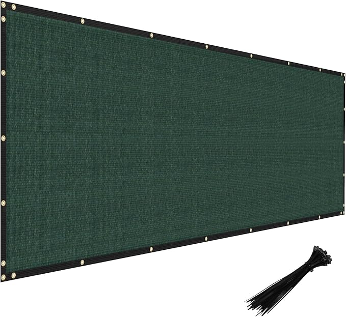 WINDSCREEN4LESS 6' x 3' Privacy Fence Screen in Green W/ Brass Grommet 85% Blockage Windscreen Outdoor Mesh Fencing Cover Netting 150GSM Fabric - Custom Size