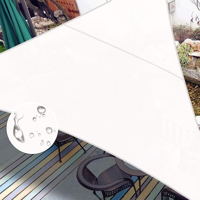 LOVE STORY Waterproof 12' x 12' x 12' Triangle White Sun Shade Sail Cannoy UV Resistant for Outdoor Patio Garden Backyard (We Make Custom Size)