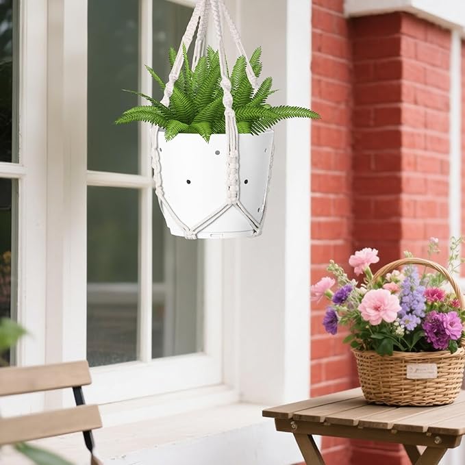 garini 2 Pack 20 Inches Macrame Plant Hanger Rope to Hang Flower Pot Plant Hanger for Indoor Outdoor Decoration, 4 Legs(POTS NOT Included)