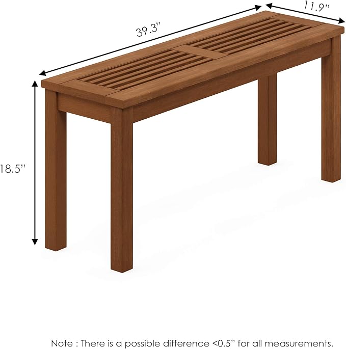 Furinno FG181110-C Tioman Outdoor Backless Bench, Natural,1-Pack