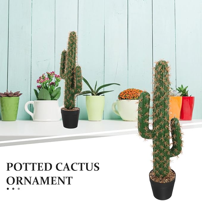 ABOOFAN Artificial Saguaro Cactus in Pot Faux Succulent Plant 20.86In Large Fake Potted Cacti Decorative Bonsai for Home Office Garden D Cor