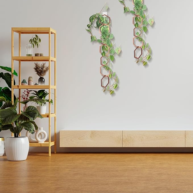 18Pcs Chain Trellis for Climbing Plants, Indoor&Outdoor Garden Wall Trellis, Plant Vine Support Wooden Potted Plant Trellis for Monstera, Pothos, Ivy
