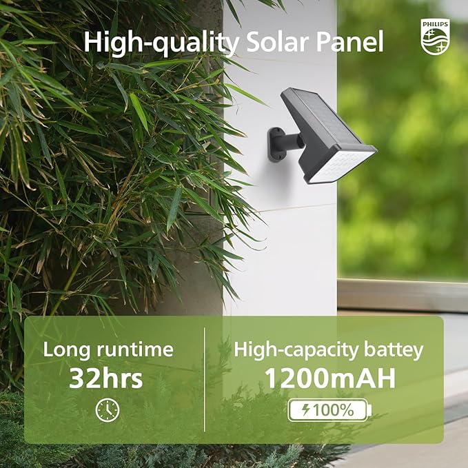 Philips 4 Packs Solar Spot Lights Outdoor Waterproof, 28 LED 3000K Solar Powered Landscape Pathway Lights, Dusk to Dawn Solar Spotlights for Garden, Yard, Lawn, Walkway, Driveway