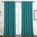 NICETOWN Patio Blackout Curtain Panels - Extra Wide Sliding Door Thermal Insulated Drape, Privacy Room Divider Curtain for Bedroom Office (Peacock Teal, 66 x 118 Inch Long)