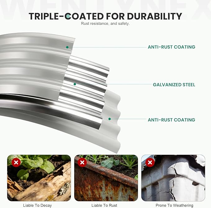 4×2×1.4FT Galvanized Raised Garden Bed Outdoor, Metal Raised Garden Bed Kit, Large Planter Raised Beds, 3 In1 Modular Raised Planter Box Outdoor,Raised Beds for Gardening for Vegetables Flowers Herbs