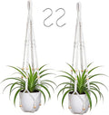 YIBOT Macrame Plant Hanger Indoor Outdoor, Up to 4-15 inch Pot, Heavy 20lb Planters, Extra Long Strong Hanging Planter Basket, Boho Home Decor, 35 Inch, Ivory, Set of 2 (POTS NOT Included)
