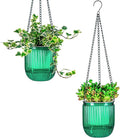 Josteve 4.5 Inch 2 Pcs Self Watering Hanging Planter Indoor Plant Pots Drainage Holes, Outdoor Small Hanging Planters Flower Pot Basket, Visible Water Level, Plant Hanger Home Decor, Gardening