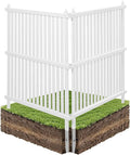 VEVOR 2 Panels Outdoor Privacy Screen, 36 x 45 in Air Conditioner Fence with 19.7 in Ground Stakes, Pool Equipment Enclosure, Strip Vinyl Privacy Fence, Ideal for Trash Can and A/C Units, White