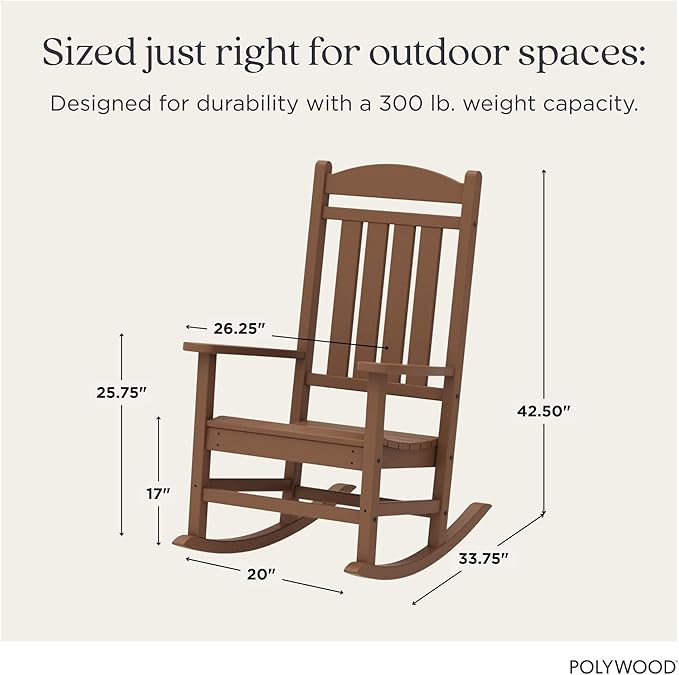 POLYWOOD Presidential Rocking Chair in Teak