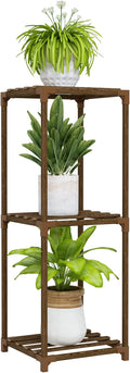 Bamworld Small Plant Stand Indoor 3 Tier Plant Shelf Outdoor Corner Plant Holder for Multiple Pots Single Plant Stand for Patio Balcony Garden