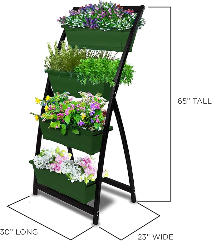 Outland Living 6-Ft Raised Garden Bed - Vertical Garden Freestanding Elevated Planter with 4 Container Boxes - Good for Patio or Balcony Indoor and Outdoor - Perfect to Grow Vegetables Herbs Flowers