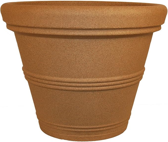 Tusco Products RR30SS Classic Rolled Rim Garden Planter, 30", Sandstone