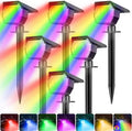 Peasur 6 Pack Solar Spot Lights Outdoor Color Changing, 7 Modes Halloween RGB Solar Powered Waterproof Spotlight, Landscape Lighting for Outside Yard Garden Pathway