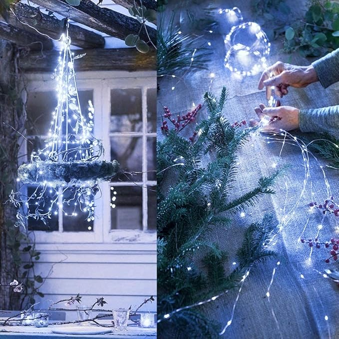ZNYCYE 1 Pack 8 Modes Solar Waterfall Lights, Solar Fairy Lights Outdoor Waterproof, 10 Strand 200 LED Watering Can Led String Lights(No Watering Can) for Garden Party Outdoor Indoor Decoration
