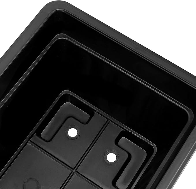 JOIKIT 17 Inches Black Plastic Planter Box, 6 Packs, Good Drainage, Indoor Outdoor Usage, for Garden, Windowsill, Patio, Balcony