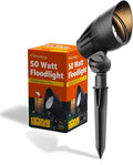 Malibu 50 Watt Floodlight Landscape Lights Outdoor Spotlight Waterproof Path Light Low Voltage Lighting with Spike Stand for Garden, Yard, Pathway, Lawn, Driveway Outdoor Lighting 8301-9601-01