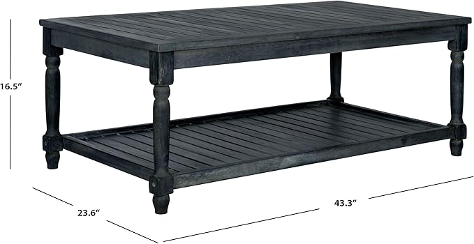 Safavieh Outdoor Collection Oakley Dark Slate Grey Coffee Table