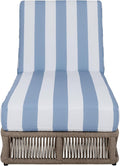 SAFAVIEH Outdoor Patio Furniture Collection - Gillian Heather Tan Rope Daybed, Baby Blue Stripe Cushion, Coastal Sunlounger, Fully Assembled (PAT7527U)