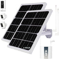 Solar Panel for Security Camera 2 in 1 Port 10W Ring Camera Solar Charger Compatible with Ring Spotlight & Stick Up Outdoor Cam Battery, IP65 Waterproof &16.4ft Long Cable with USB-C/DC Ports