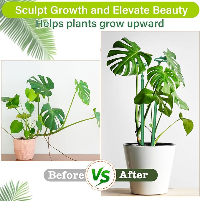 Extendable Plant Stakes,Adjustable Length from 17.9IN to 42.3IN Monstera Support Stakes with Clips,Sturdy Plant Stakes for Indoor Outdoor,Garden Sticks for Tomato,Orchid,Climbing Plants- 3Pack