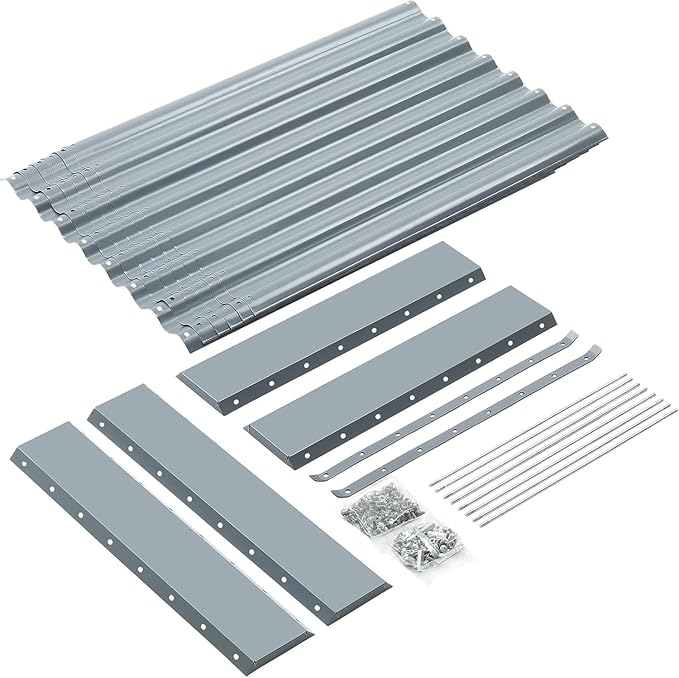 Land Guard 2 Pack 8×4×2ft Galvanized Raised Garden Bed Kit, Galvanized Planter Raised Garden Boxes Outdoor, Large Metal Raised Garden Beds for Vegetables (Modern Grey)
